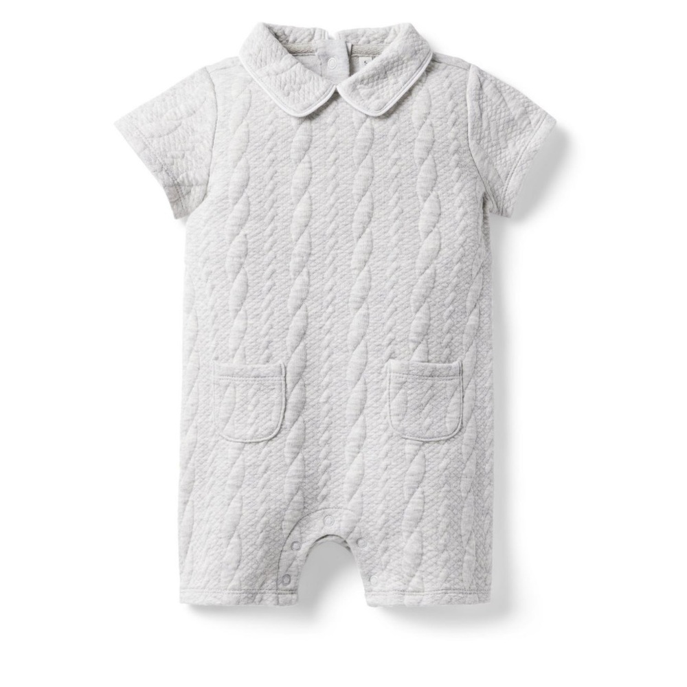 Janie and Jack Baby Jacquard Cable Romper